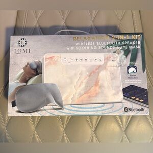 Lomi Wireless Bluetooth Speaker with Soothing Sounds + Eye Mask, Grey